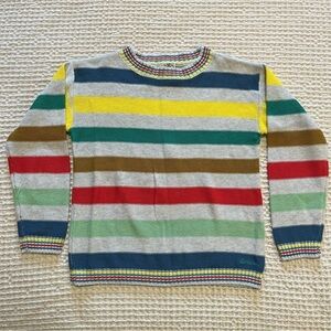 BONTON Boys Colorful Striped Knit Sweatshirt Size 8